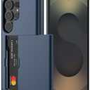 Nvollnoe for Samsung S25 Ultra Case with Card Holder Dual Layer Heavy Duty Protective Case Hidden Card Slot Slim Wallet Case for Samsung S25 Ultra 6.9''(Blue)