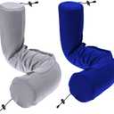 Dot&Dot Twist Memory Foam Travel Pillow for Airplanes - Travel Neck Pillow for Sleeping - Airplane Pillow for Neck Support, Chin, Lumbar and Leg - Adjustable, Bendable Neck Roll Pillow (Gray DBlue AC)