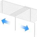 Expandable Kitchen Cabinet Shelf Organizers, Heavy Duty Adjustable Counter Organizer Metal Wire Spice Rack, Freezer Storage Shelf for Cabinets, Pantry, Bathroom, Fridge, White