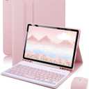 TUNKARMOR Keyboard Case for iPad mini 7 (A17 Pro 2024) & Mini 6 (2021) 8.3inch  with Mouse and Magnetically Keyboard, Case with Pencil Holder for iPad mini 7th/6th Generation, Auto Sleep/Wake, Pink
