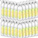 Zubebe 40 Pcs Reusable Water Bottles Bulk Clear Bottles with Stainless Steel Leak Proof Lids Acrylic Bottles with Nylon Carrying Strap Shaker Bottles for Water, Milk, Smoothie, Juice Beverage