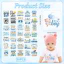 36 Sheets Baby Shower Games Iron on Transfers for T-Shirts, Cute Baby Boy DTF Transfers Ready to Press Heat Transfers Vinyl, Iron on Patches Decals for Baby Clothes Bibs Bodysuit DIY Crafts