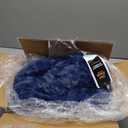 Best Friends by Sheri Original Calming Donut Dog and Cat Bed, Lux Faux Fur, Navy Blue, (23in x 23in) - Anxiety Relief for Pets Up to 25 lbs (Small)