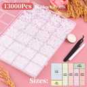 13000Pcs Flatback Pearls for Crafting (White AB), Assorted Size 2/3/4/5/6/8/10mm Half Pearl with 3Pcs 10ml B7000 Jewelry Glue, Bedazzling Bead for DIY Crafts Clothing Tumblers Shoes Nail Art