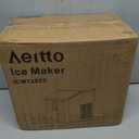 Aeitto Ice Maker Countertop 26lbs/24H 8 Ice Cubes, Ice Machine Ready in 6 Mins, 2 Sizes of Bullet Ice Portable Ice Makers with Basket & Scoop, Auto Self-Cleaning for Home/Kitchen/Office Stainless