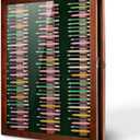 Golf Pencil Display Case Holds 99 Round or Octagonal Golf Pencils Wood Wall Mount Clear Display Case with Acrylic Dust UV Cover
