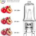 YBEK G9 Halogen Bulb 120V 25W T4 Type 2 Pin Base, Replacement for Range Hood Lights, Bathroom Light Bulbs, Microwave Ovens Candle Warmer Light Bulbs, Wax melt Bulbs Dimmable Warm White (6 Pack)