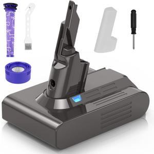 V7 Battery Replacement for Dyson - 21.6V 6000mAh Lithium-ion Battery for SV11 V7 Motorhead Animal Extra Mattress Absolute Trigger Allergy Cordless Vacuum Cleaners, Filters Included