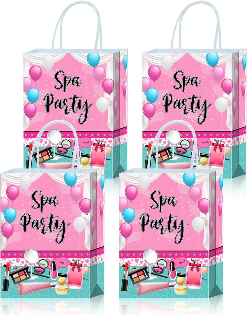 Roselush 16 Pcs Spa Gift Bags for Spa Birthday Party Favor Bags Spa Supplies for Girls, Spa Party Decorations, Princess Spa Day