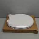 Round Toilet Seat with Quick Release + Soft Close, Easy Clean No Slam, PP Material Safe and White, 16.5 x 14.1 inches