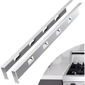 2Pcs Adjustable 23'4-26' Stove Gap Cover Range Gap Filler 316 Stainless Steel Counter Trim Kit Between Stove Edge and Counter Don't Melt Like Silicone Heat Resistant and Easy to Clean (Silver)