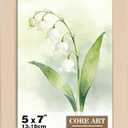 CORE ART 5x7 Picture Frame Ivory White Photo Frame, 5 by 7 Colorful Frame with HD Plexiglass, Wall or Tabletop Display