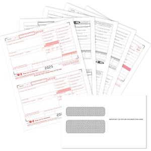 W2 Forms 2025 with Envelopes, 4 Part W-2 Tax Forms 2025, 4-Part W-2 Forms with 25 Self-Seal Envelopes, Laser Forms Designed for Accounting(W2 4 Part 25 with Envelopes)