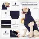 Dog Anxiety Jacket, Skin-Friendly Thunder Vest for Dogs - Dog Coat with Collar for Fireworks - Keep Pet Calm Without Medicine & Training, Anti Anxiety Shirt for Dogs (A Dark Blue, XL)