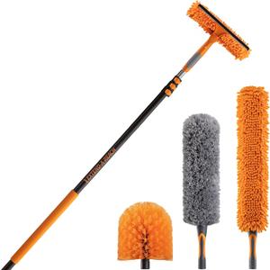 5-12 ft Window Washing Kit & Duster Kit with Extension Pole (20+ Foot Reach) // Window Cleaning Tool & Window Washer Squeegee with Telescopic Extension Pole 5-12 ft Window Washing Kit & Duster Kit with Extension Pole (20+ Foot Reach) // Window Cleaning Tool & Window Washer Squeegee with Telescopic Extension Pole
