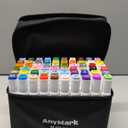 AnyMark Alcohol Markers, 60 Colors Dual Tip Art Coloring Markers Set for Kids Adult Book Drawing Sketching Painting, Chisel & Fine, White Penholder