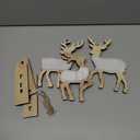 COCHIE Cute Christmas Tiered Tray Decor Indoor, Wooden Reindeer Christmas Tabletop Decorations and Xmas Tree Centerpiece, Reindeer Sign Standing Elk Decor for Home Party Decorations (Fur)