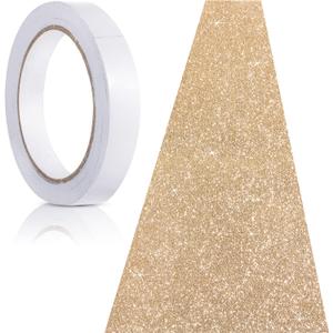 Tatuo Carpet Runner Runway Rug 55 GSM Thickness with Carpet Tape for Prom Graduation Wedding Party Outdoor Indoor Hallway Rug(2.46 x 30 Feet,Glitter Champagne) (Champaign Gold)