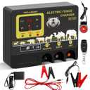 16.5 Joule Electric Fence Charger, 16.5 Joule Stored / 15.5 Joule Output Electric Fence Energizer, 14KV Output Voltage, Range 62 Miles, Dual Power 12V DC / 100-240V AC, with Alarm