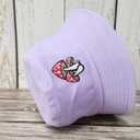 Mushroom Embroidered Bucket Hat for Women Men Girl, Light Purple Summer Travel Unisex Embroidery Beach Sun Hat Outdoor Fisherman Cap (Purple)