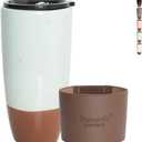 Bosmarlin Ceramic Travel Coffeel Cup with Lid, 21 oz, Portable Coffee Mug for Car Cup Holder, Microwave and Dishwasher Safe, Reactive Glaze (Mint Blue)