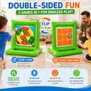 Pool Toys for Kids & Adults, 2-in-1 Dart Board and Tic Tac Toe Pool Game with 24 Sticky Balls, Family Summer Water Games for Backyard, Pool Party and Swimming Pool, Green