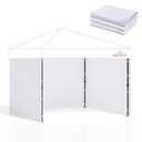 Benass Replacement Sidewalls for 10x10 Pop Up Canopy with 1" Velcro Strip (3 Pack, White)