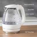 OVENTE Electric Kettle, 1.5L Borosilicate Glass Countertop Water Heater and Boiler for Coffee or Tea, BPA-Free, Auto Shut-Off, Boil-Dry Protection, Removable and Washable Spout Filter, White KG83W