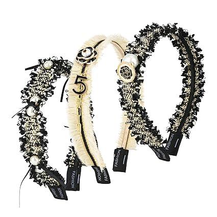 Sluxa Pearl Hairband for Women, Fashion Decorative Headband with Jeweled Designer Beads, 2pcs Sluxa Pearl Hairband for Women, Fashion Decorative Headband with Jeweled Designer Beads, 2pcs