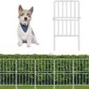 ShopLaLa Garden Fence Border (10 Panels) 12in(L) x 24in(H) Decorative Animal Barrier Fencing for Dogs with Classic Design, Rustproof Metal Wire Flower Bed Edging Yard Landscape Outdoor White Fences