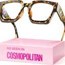livho Oversized Blue Light Blocking Glasses for Woman  Rectangle Fashion Glasses for Computer, Chic Preppy Frame