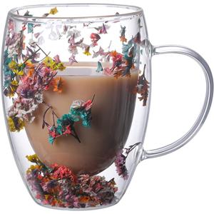 Double Wall Glass Coffee Mugs Clear Cups for Cappuccino Tea Espresso Latte Hot Beverages Glasses Birthday Gifts for Women Her