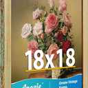 18x18 Frame, Vintage 18x18 Picture Frame Plexiglass for Wall Display, Square Rustic 18x 18 Poster Frame, Antique Gold Green Collage Gallery Wall Picture Frames, Widen Border