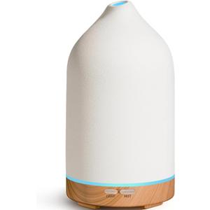 URPOWER 120ML Ceramic Essential Oil Diffuser, Ultrasonic Aromatherapy Diffuser with 7-Color Lights, Auto Shut-Off, Quiet Oil Diffuser for Bedroom, Home Office