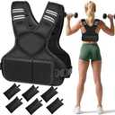 Adjustable Weighted Vest, 4-10lb Vest with 6 Ironsand Weights and Large Pocket, Weight Vest for Men Women Strength Training, Running, Walking