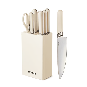 Carote 8PCS Kitchen Knife Block Set, Razor-Sharp Blade, Essential Set with Block, Dishwasher Safe