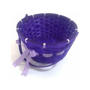 Solid Bamboo Basket Purple 10 in
