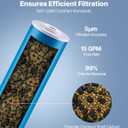 VEVOR KDF Whole House Water Filter, 20 x 4.5 Inch Universal Fit Cartridge, 100,000 Gal Capacity, Coconut Shell GAC + Copper Zinc Alloy, Reduces Heavy Metals, Chlorine, Bad Taste & Odor