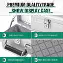 Trade Show Display Case Portable Aluminum Sports Card Table Top Display Case Frame Clear Acrylic Showcase Cabinet Box with Lock for Trading Cards Jewelry Collectibles(Silver,36"x24")