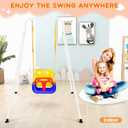 Baby Swing Stand, Heavy Duty Foldable Swing Stand A-Frame Metal Swing Stand Frame for Backyard Indoor & Outdoor, Hammock Chair not Included (White)