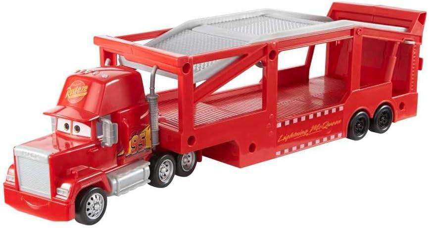 Mattel Disney and Pixar Cars Mack Hauler, 13-inch Toy Transporter Truck with Ramp & Carry Storage for 12 Vehicles, Gift for Kids Ages 4 Years Old & Up