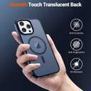SUPFINE Magnetic for iPhone 14 Pro Max Case with Screen Protector (Compatible with MagSafe) (Military Grade Drop Protection) Translucent Matte Shockproof Phone Cover, Dark Blue