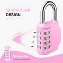Puroma 2 Pack Combination Lock for Locker 4 Digit Outdoor Waterproof Padlock for School, Gym, Sports, Fence, Toolbox, Gate, Case, Outdoor, Hasp Storage (Pink)