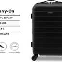Wrangler Smart Spinner Hardside Luggage, 22-Inch Carry-On, Black