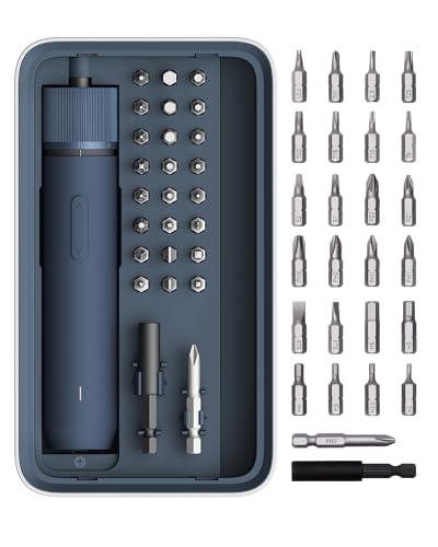 HOTO Electric Screwdriver Kit, Upgraded 1/4'' Hex 25 Bits, Magnetic Lid, Rechargeable Cordless Screwdriver, 1500mAh Battery, LED Light, Ideal for Furniture Assembly, Home Repair & Garage Projects