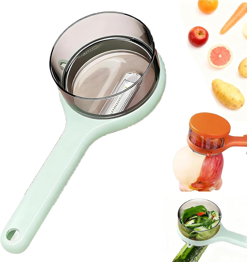 Peeler with Container - New with Box Storage Kitchen Special FruitpeelerVegetable Peeler with Storage Box, Double-Sided Stainless Steel Multi-function Peeler for Home Kitchen (Green)
