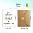 3 x Fathers Day Card for Dad, Fathers Day Gift from Daughter or Son, Printed Inside, with Kraft Envelope and Gold Seal Sticker