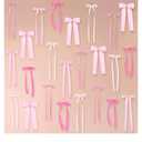40Pcs Pink Bow Wall Decor, DIY Bow Photo Backdrop, Ribbon Bows Garland, Pink Bows Party Decor for Women Girls Birthday, Baby Shower, Bachelorette Wedding Party, Room Bedroom Decor