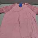 Women's Lace Long Sleeve Tops Rayon Blend Dressy Casual Blouses Pleated Work Shirts (Medium, Pink)