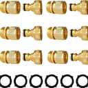 Hourleey Garden Hose Quick Connect, 6 Set Solid Brass 3/4 Inch GHT Thread Garden Hose Quick Connect Fittings, No-Leak Male and Female Water Hose Quick Release Connectors